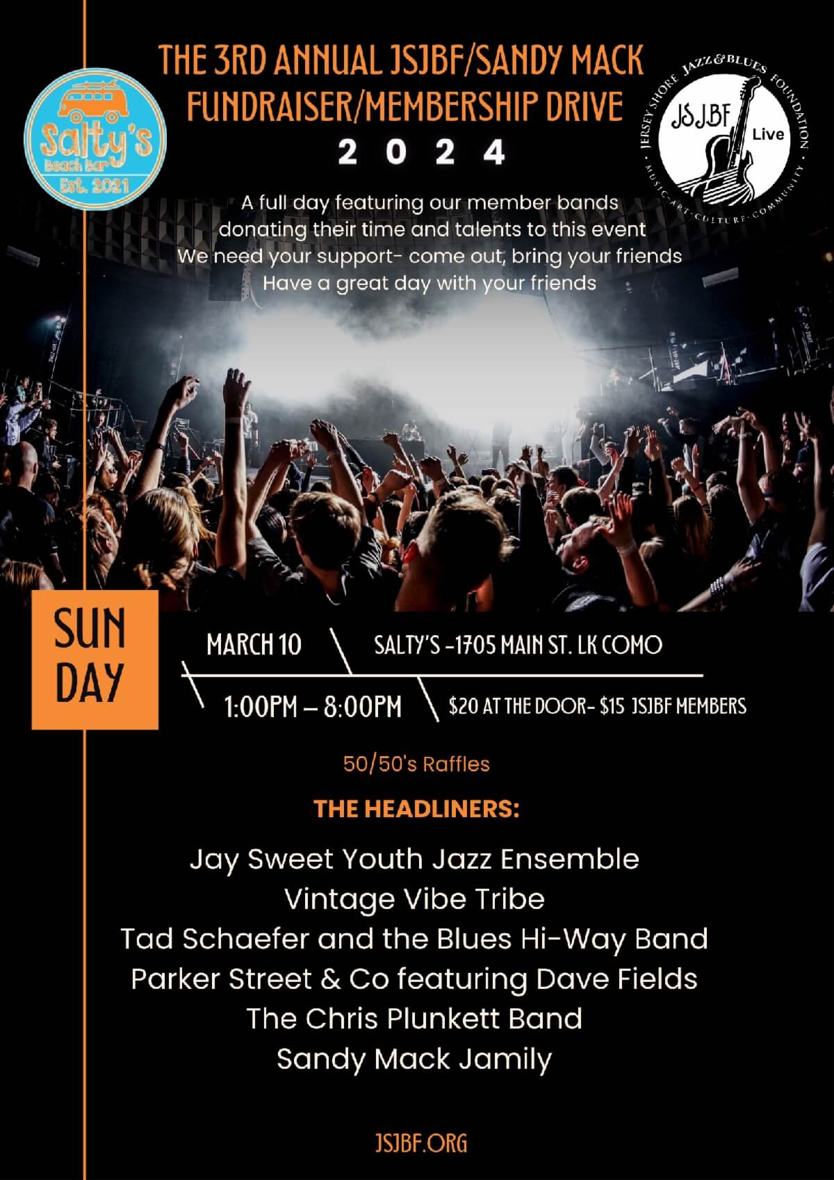 JSJBF Membership Fundraiser at Salty's