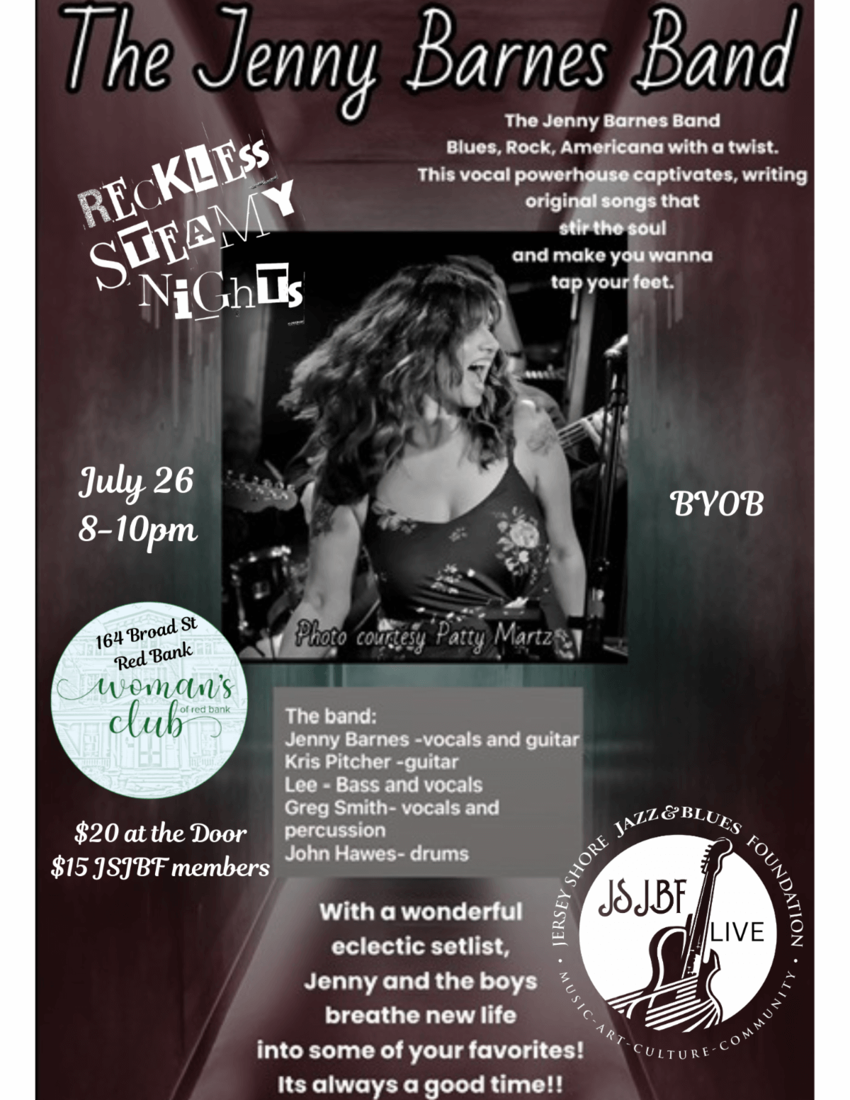 Reckless Steamy Nights w The Jenny Barnes Band